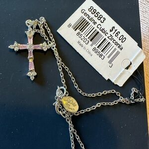 Cookie Lee Genuine CZ Cross Pendant